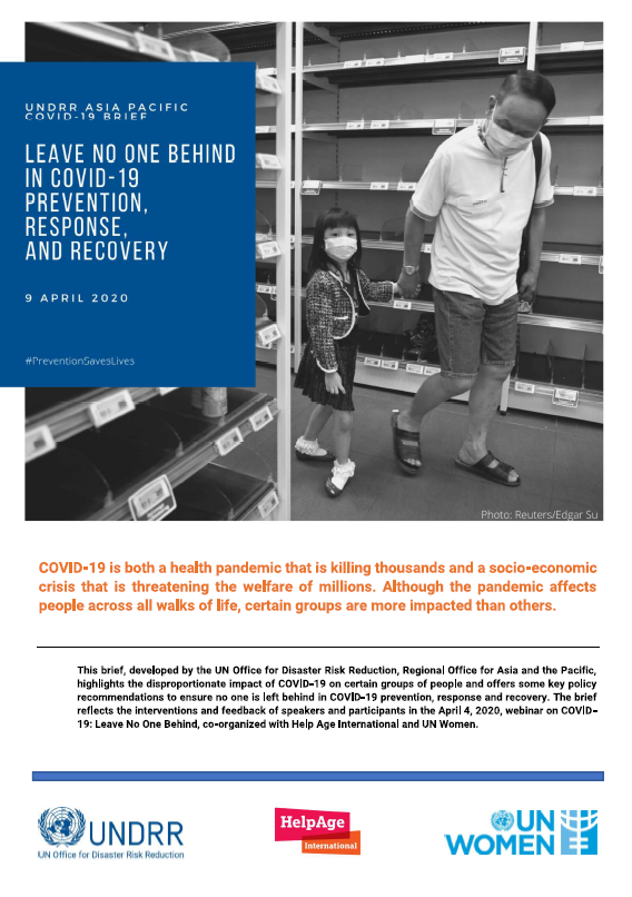 Undrr Asia Pacific Covid 19 Brief Leave No One Behind In Covid 19 Prevention Response And Recovery Undrr