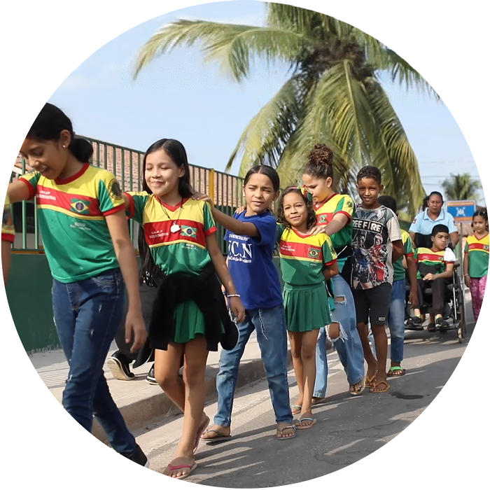 Kids walking