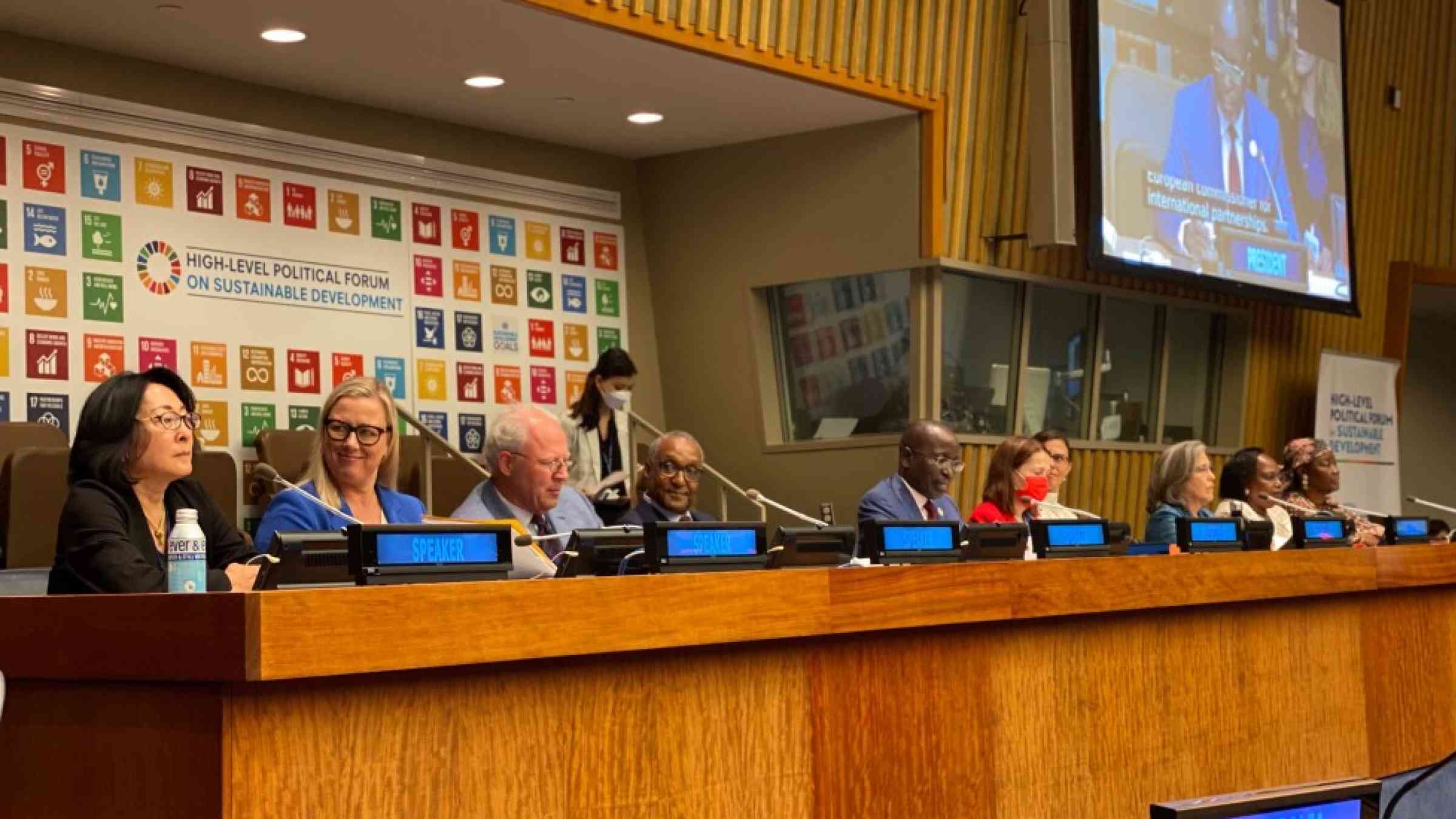 Ms. Mami Mizutori, Special Representative of the Secretary-General for Disaster Risk Reduction, and head of UNDDR, speaking at a formal session on “Working towards the 2023 SDG Summit.”
