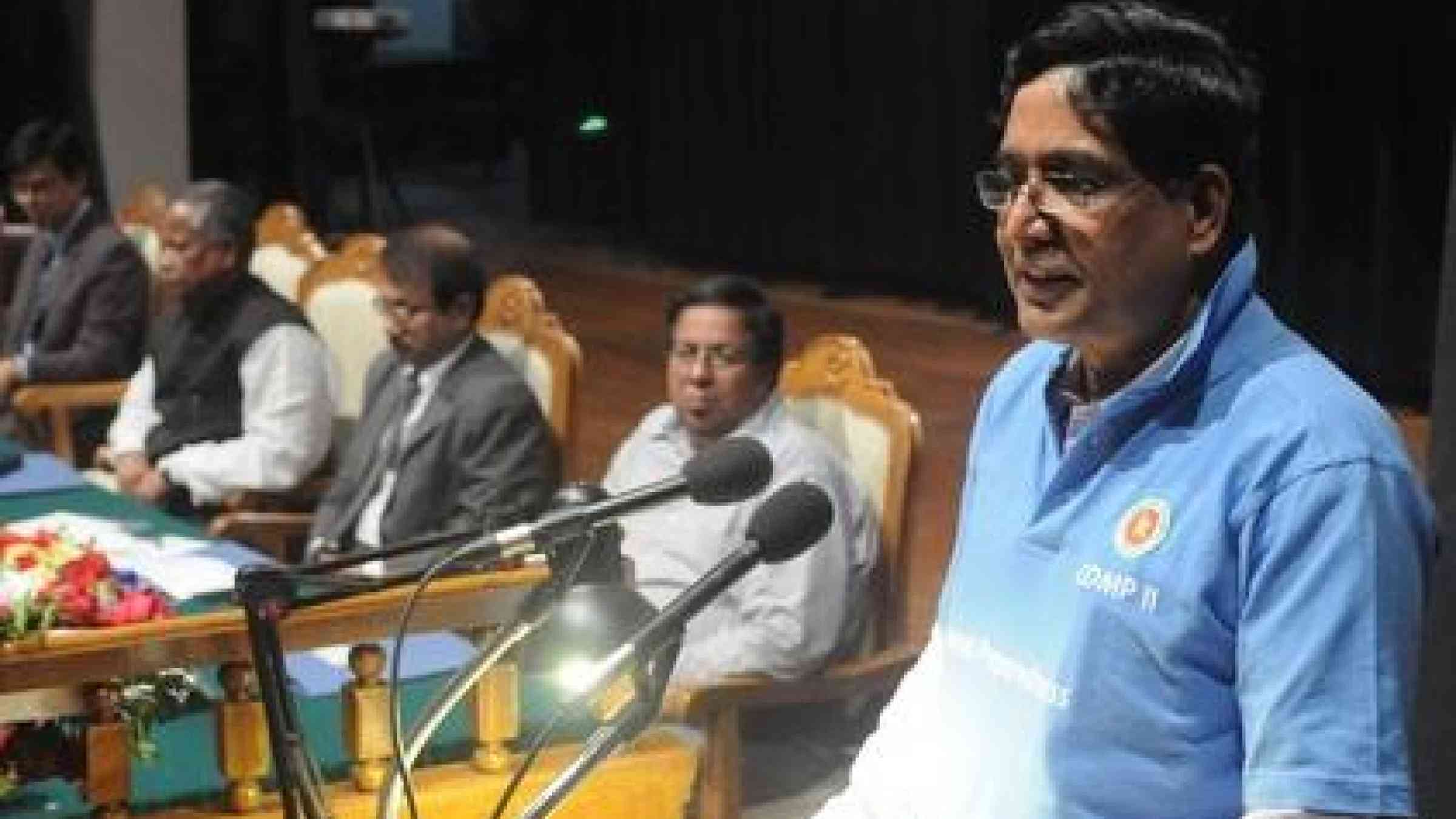 Dr. Muhammad Abdur Razzaque, Minister for Food and Disaster Management , at the national seminar for the 2012 Bangladesh National Disaster Preparedness Day