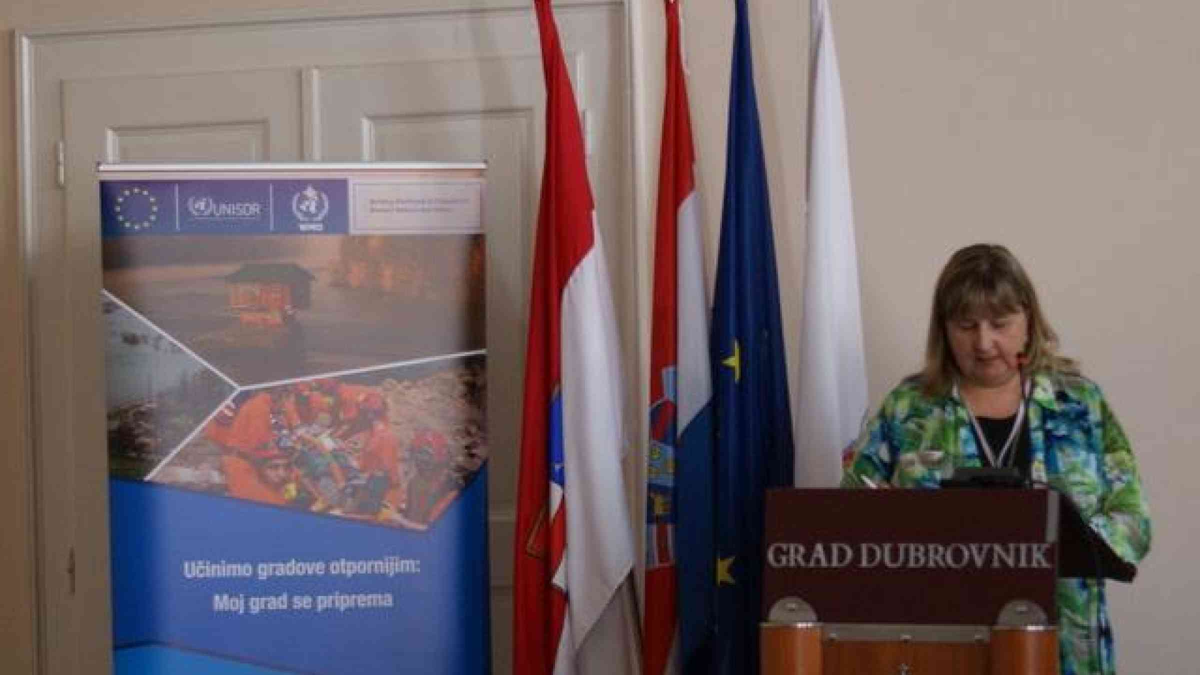 Clarion call: Ms. Anita Buric, Head of Dubrovnik's Department for Municipal Utilities and Local Government emphasizes the importance of building a resilient future.