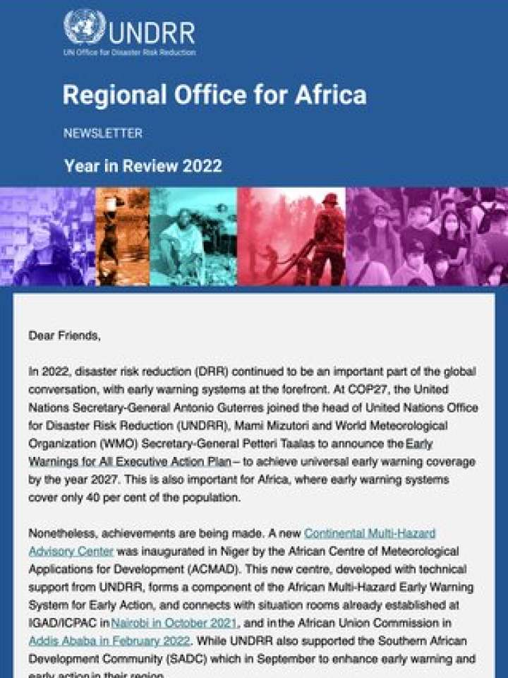 UNDRR Africa a Year in Review 2022 Newsletter