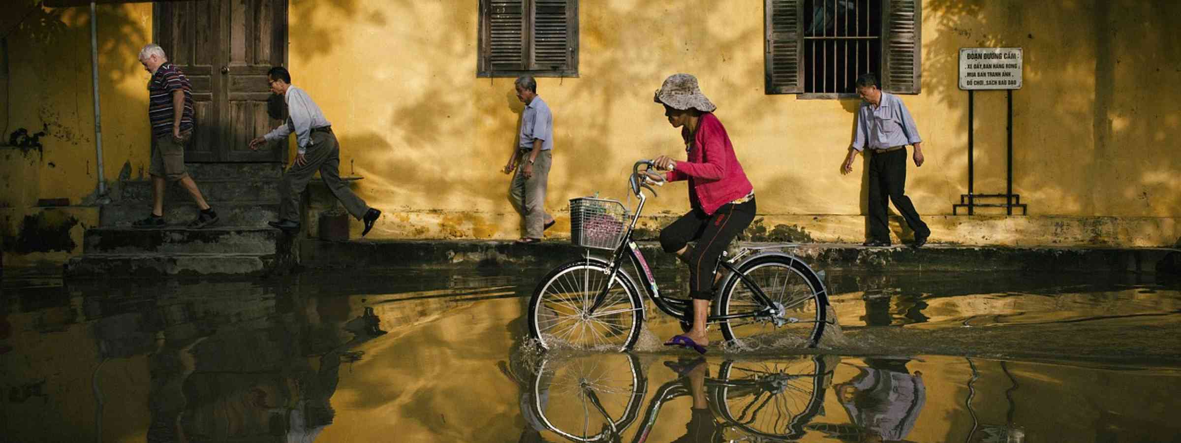 Biking in flood